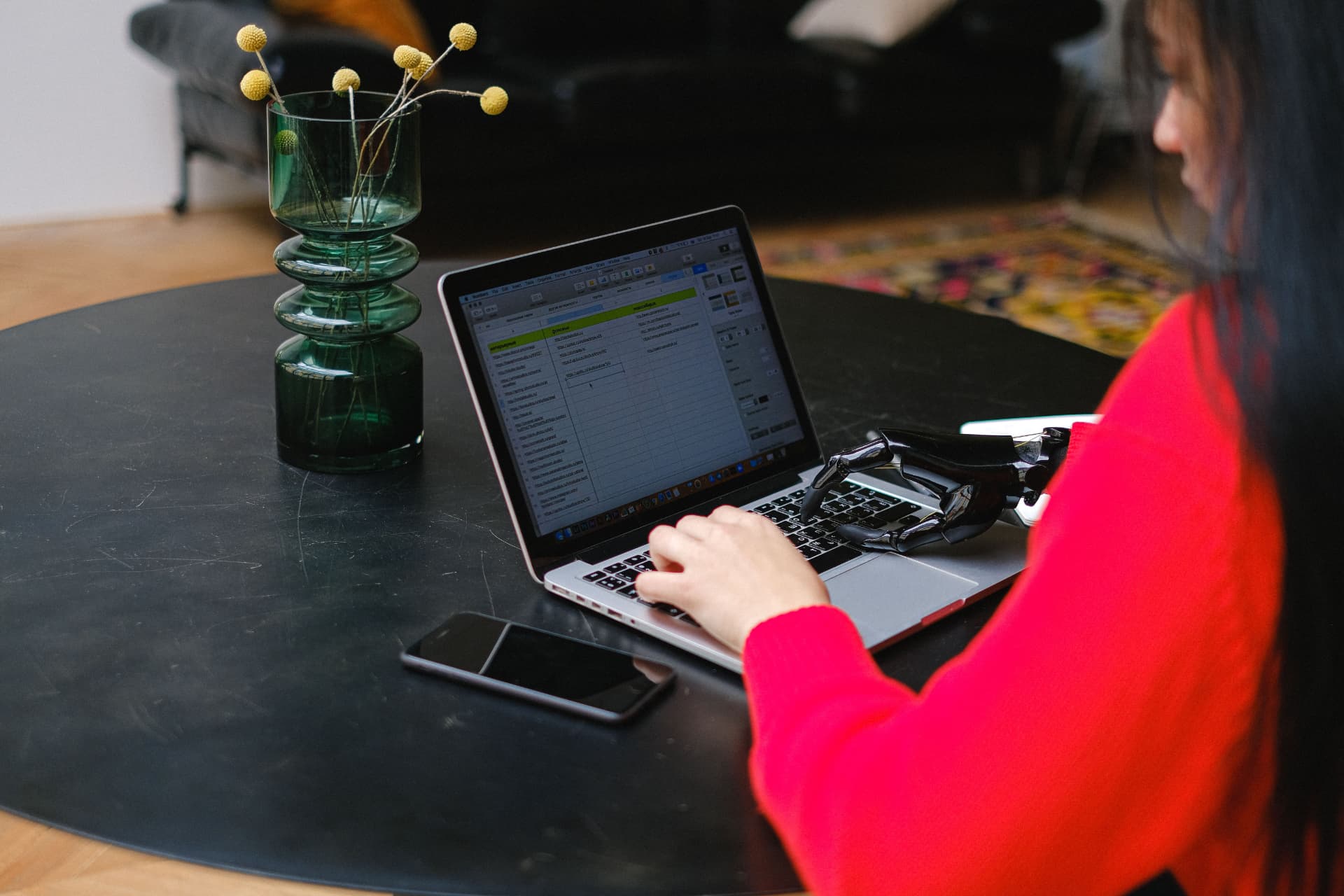Remote professional working at a laptop